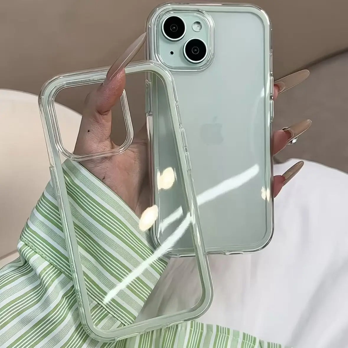 Solid Border Clear Case (2-in-1)