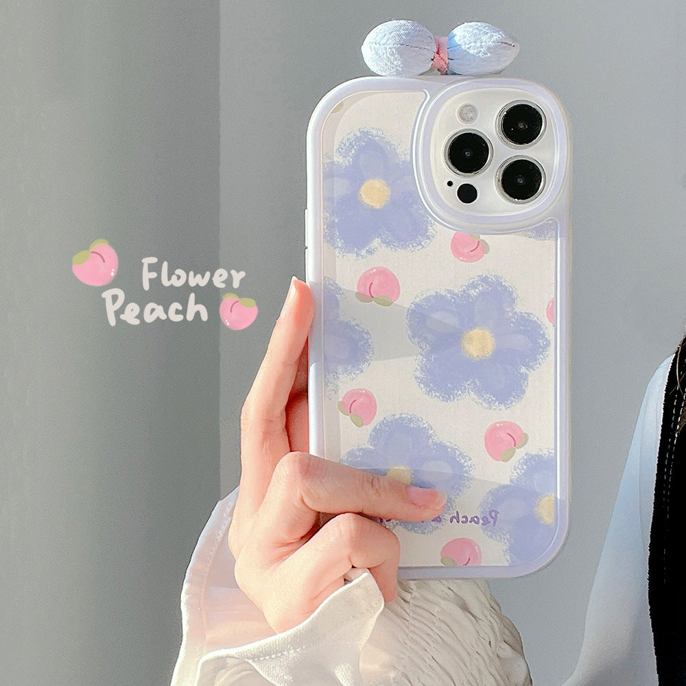 Blue Flower Bow Phone Case