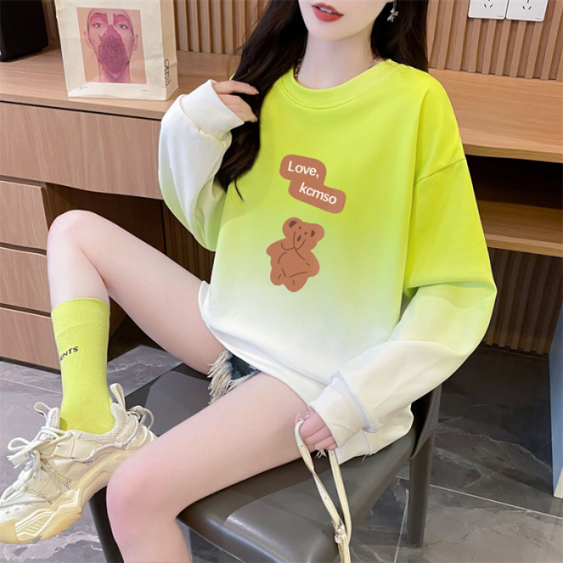 Gradient Color-Block Graphic Sweatshirt | Loose Fit