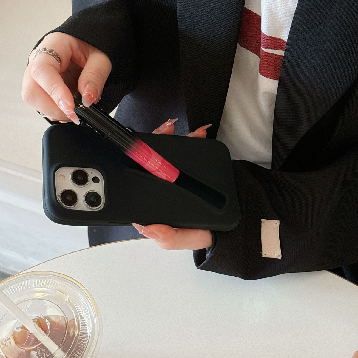 Lipstick Holder Silicone iPhone Case