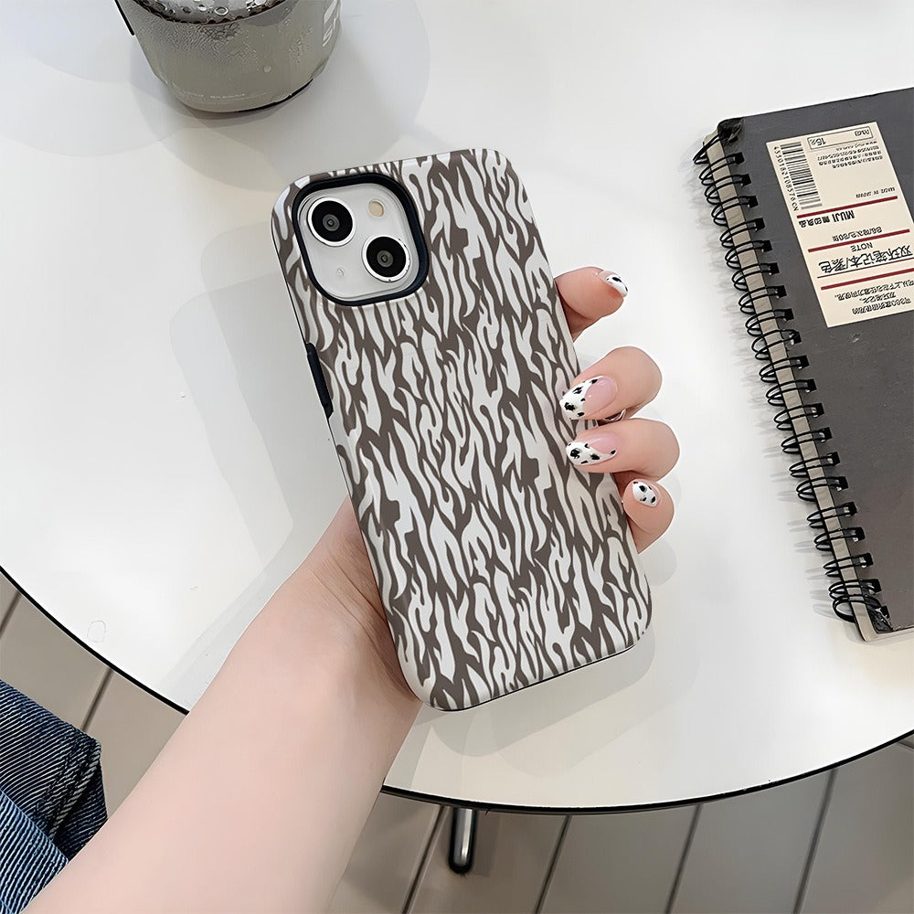 White Leopard Print Hard Case