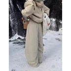 Fleece-Lined Pleated Wide-Leg Pants | Women’s Casual