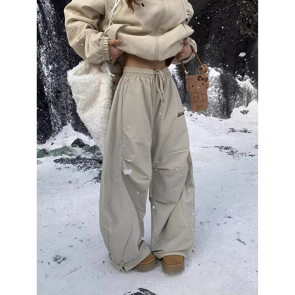 Fleece-Lined Pleated Wide-Leg Pants | Women’s Casual
