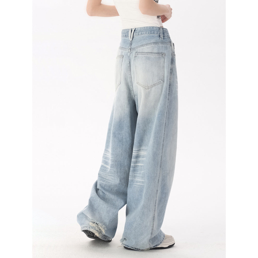 Light Blue Wide-Leg Denim Pants | Loose Fit