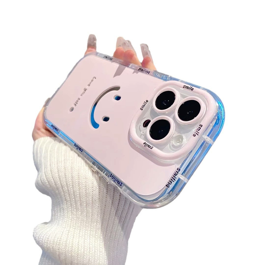 Mirror Cream Smiley Face Case
