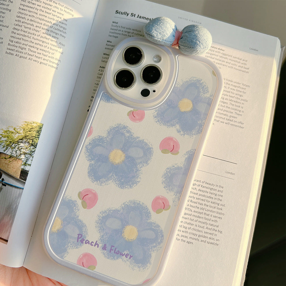 Blue Flower Bow Phone Case