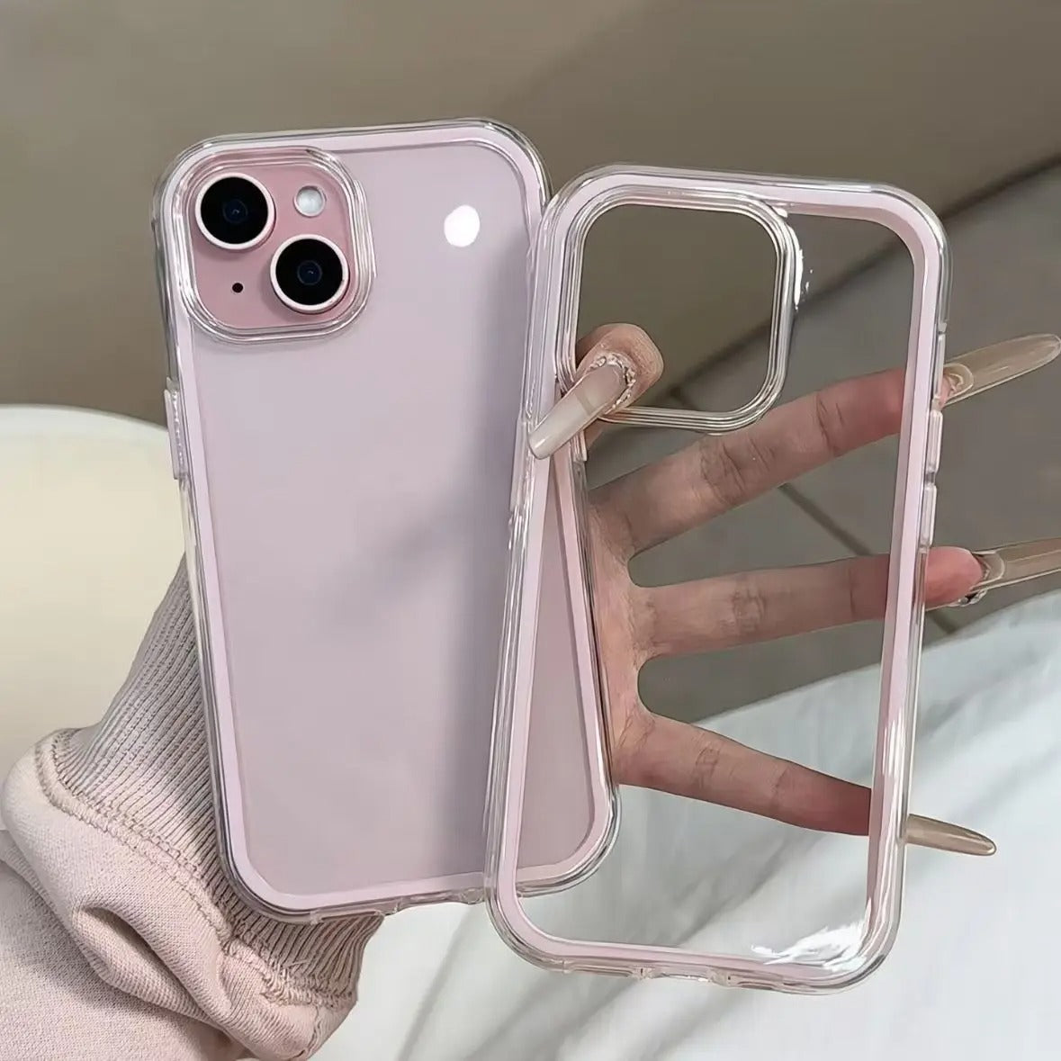 Solid Border Clear Case (2-in-1)