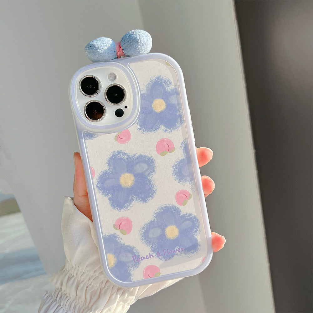 Blue Flower Bow Phone Case