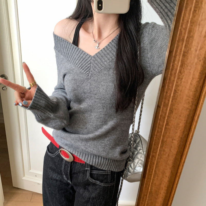 V-Neck Knit Sweater | Urban Chic