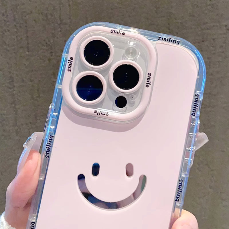 Mirror Cream Smiley Face Case