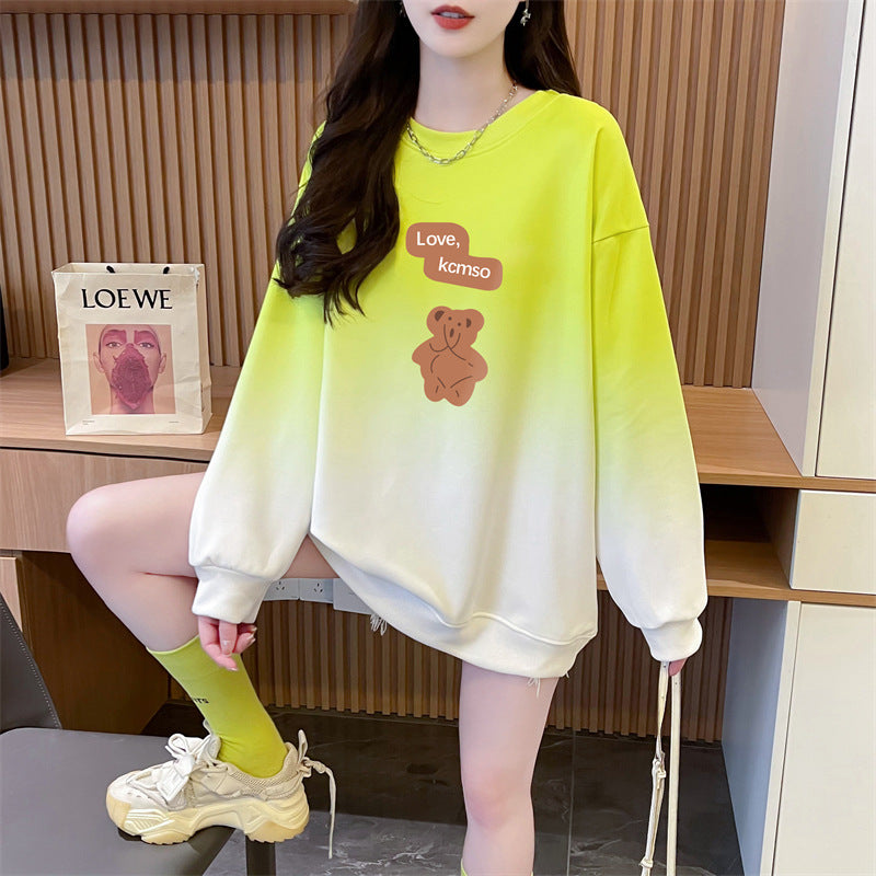 Gradient Color-Block Graphic Sweatshirt | Loose Fit