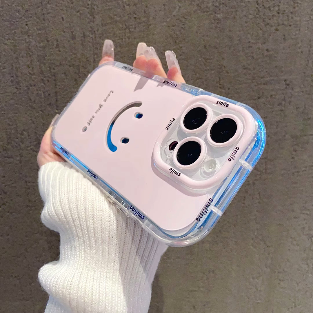 Mirror Cream Smiley Face Case