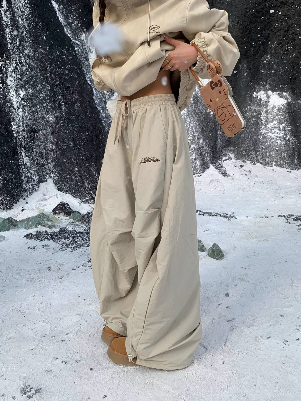 Fleece-Lined Pleated Wide-Leg Pants | Women’s Casual