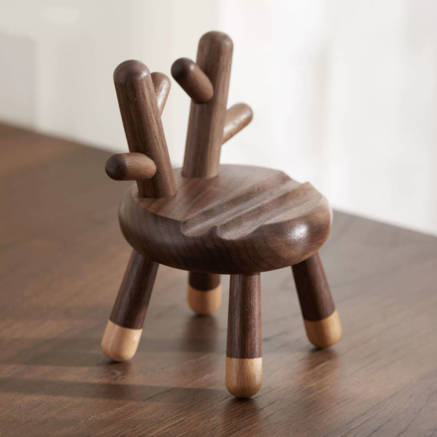 Wooden Stool Phone Stand