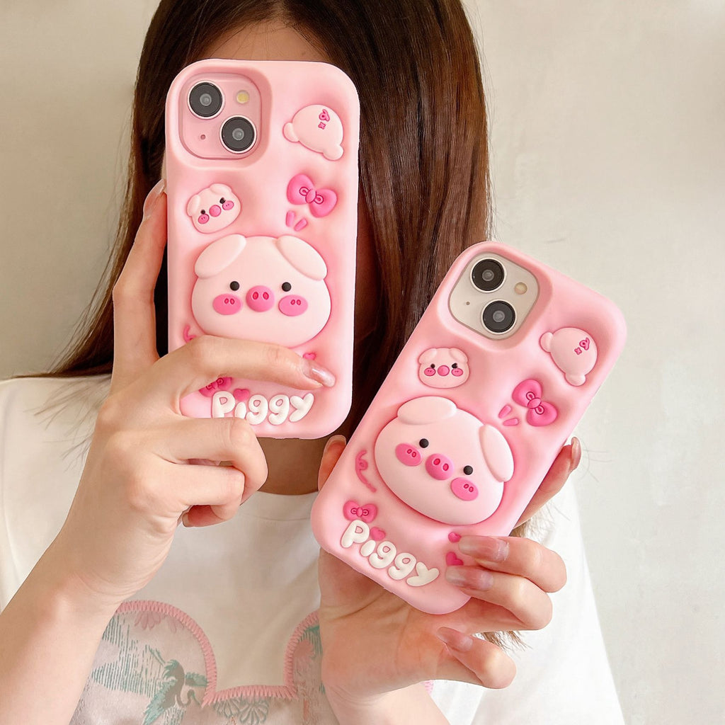 Cute Animal Stand Case (Piggy & Friends)