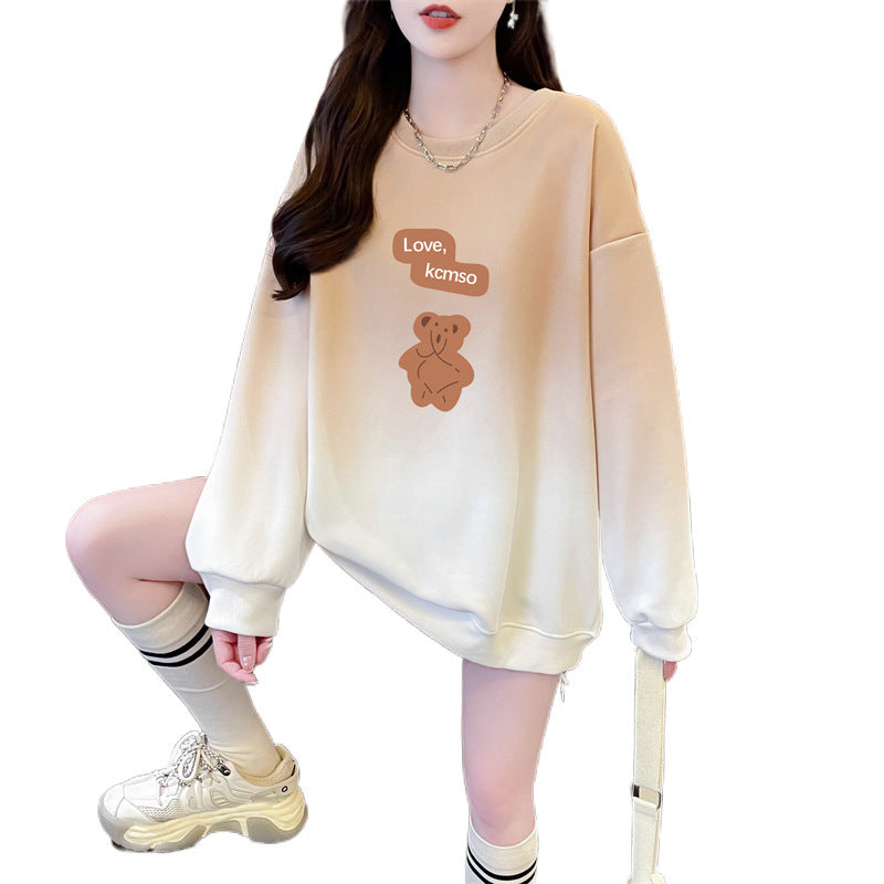 Gradient Color-Block Graphic Sweatshirt | Loose Fit