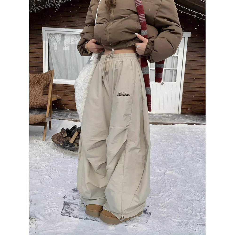 Fleece-Lined Pleated Wide-Leg Pants | Women’s Casual